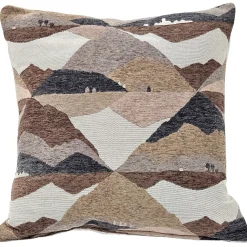 Abstract Mountains Brown Throw Pillow 21x21