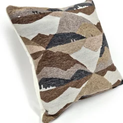 Abstract Mountains Brown Throw Pillow 21x21