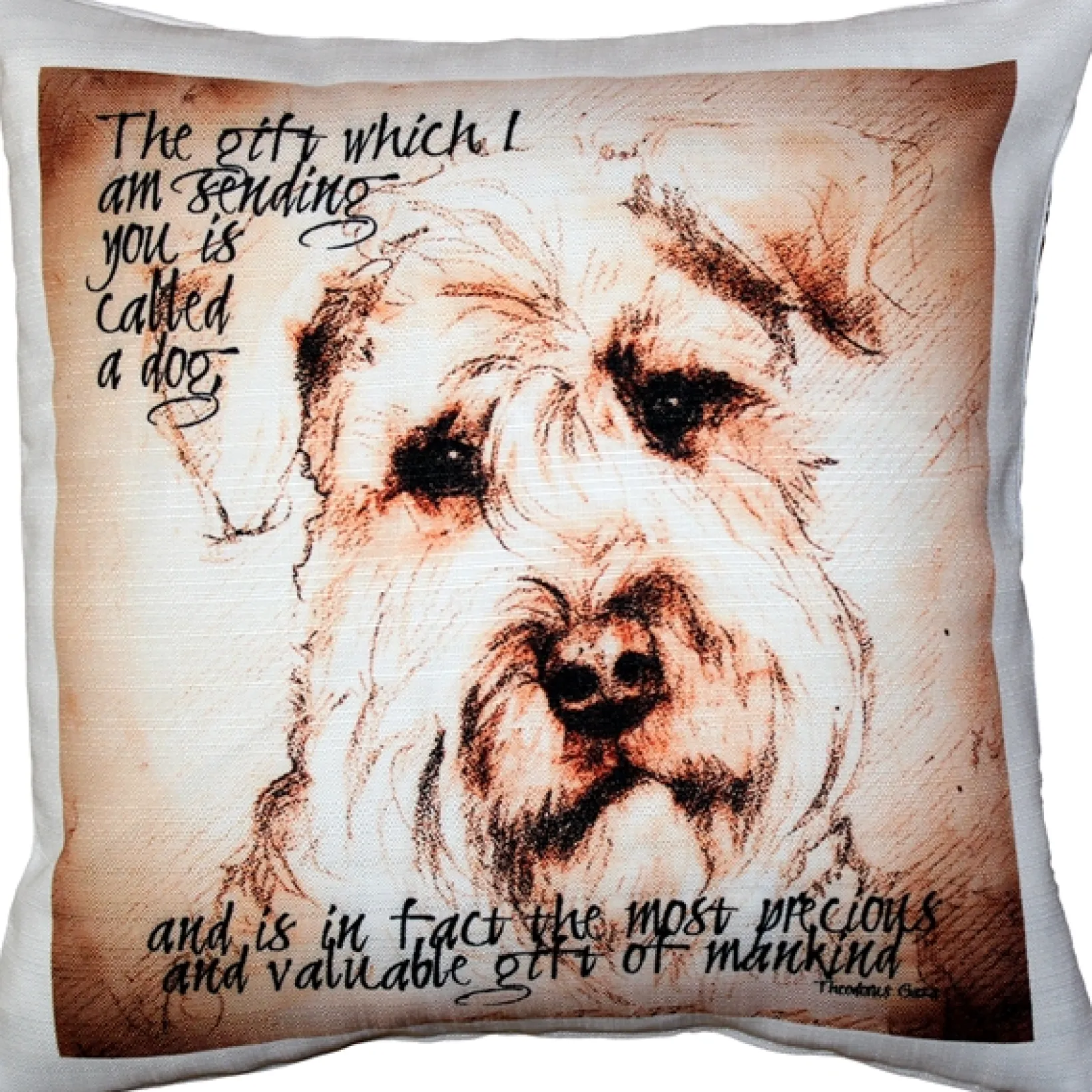 Airdale Terrier Gift to Mankind Pillow 17x17