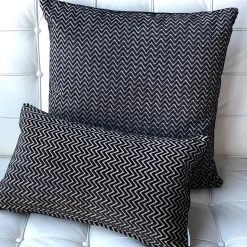 Art Deco Textured VelvetStripes Throw pillow 12x20