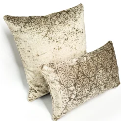 Artemis Canyon Beige Velvet Throw Pillow 20x20