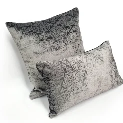 Artemis Pewter Gray Velvet Throw Pillow 12x20