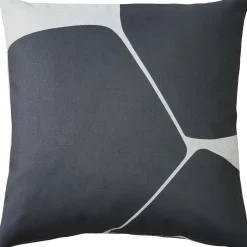 Aurora Charcoal Black Throw Pillow 19x19