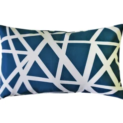 Bird's Nest Blue Throw Pillow 12x19