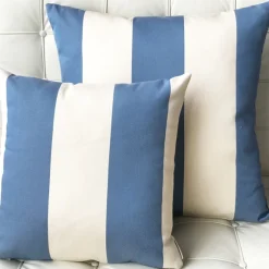 Bistro Marine Blue Outdoor Pillow 17x17