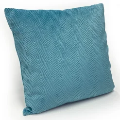 Blue Wave Velvet Throw Pillow 18x18