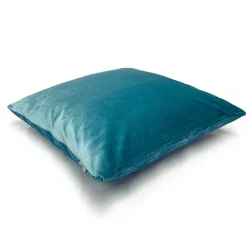 Blue Wave Velvet Throw Pillow 18x18