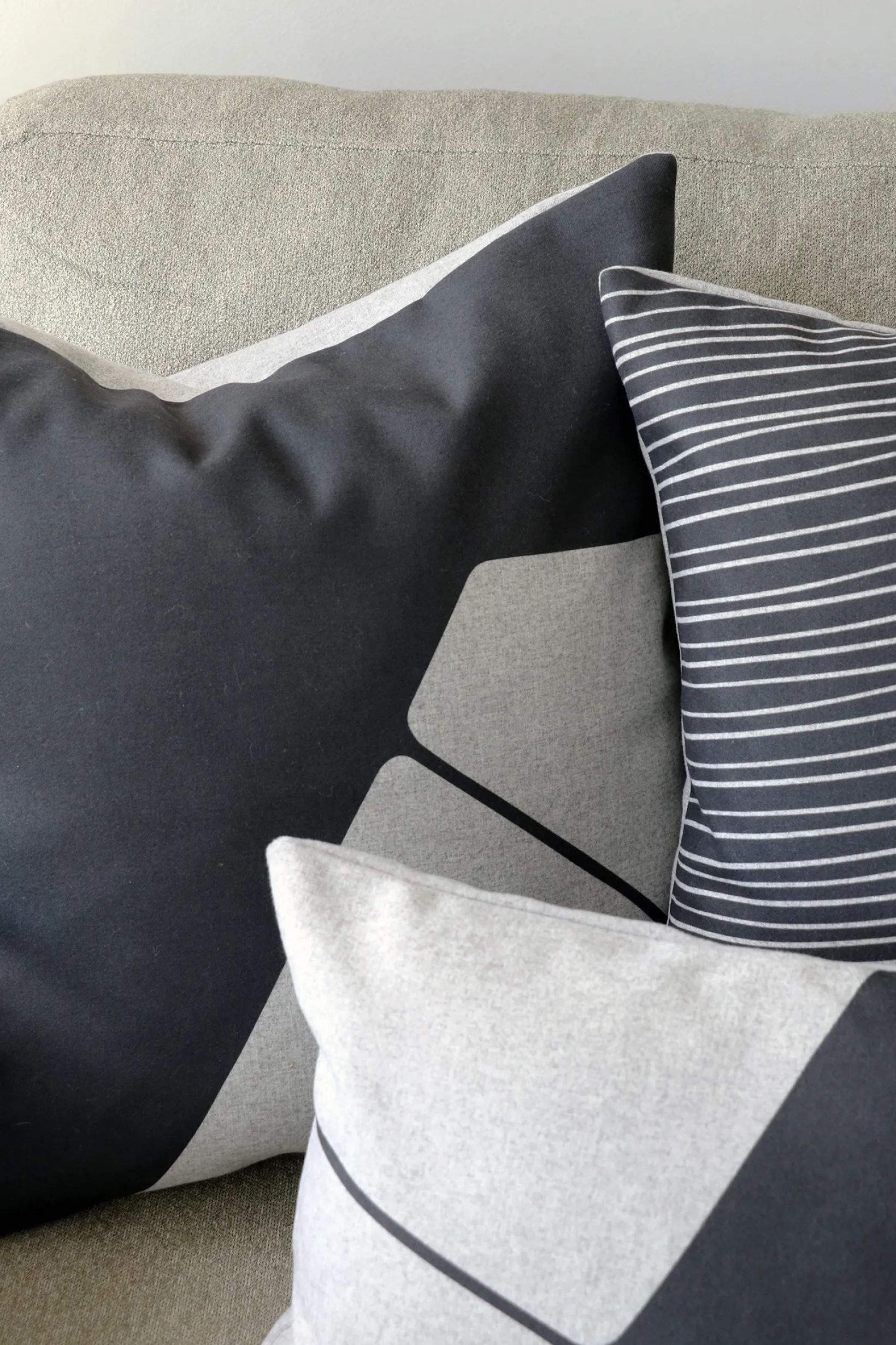 Boketto Charcoal Black Throw Pillow 19x19