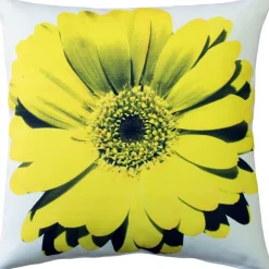 Bold Daisy Flower Yellow Throw Pillow 19x19