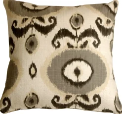 Bold Gray Ikat 20x20 Decorative Pillow
