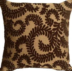 Brackendale Ferns Brown Throw Pillow