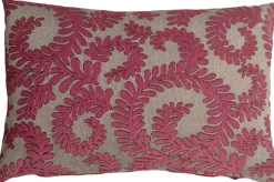 Brackendale Ferns Pink Rectangular Throw Pillow