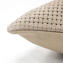 Braided Pressed Leather Suede Throw Pillow 12x22