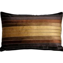 Bullion Stripes Textured Velvet Throw Pillow 12x19