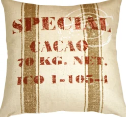 Cacao Bean Red Print Throw Pillow