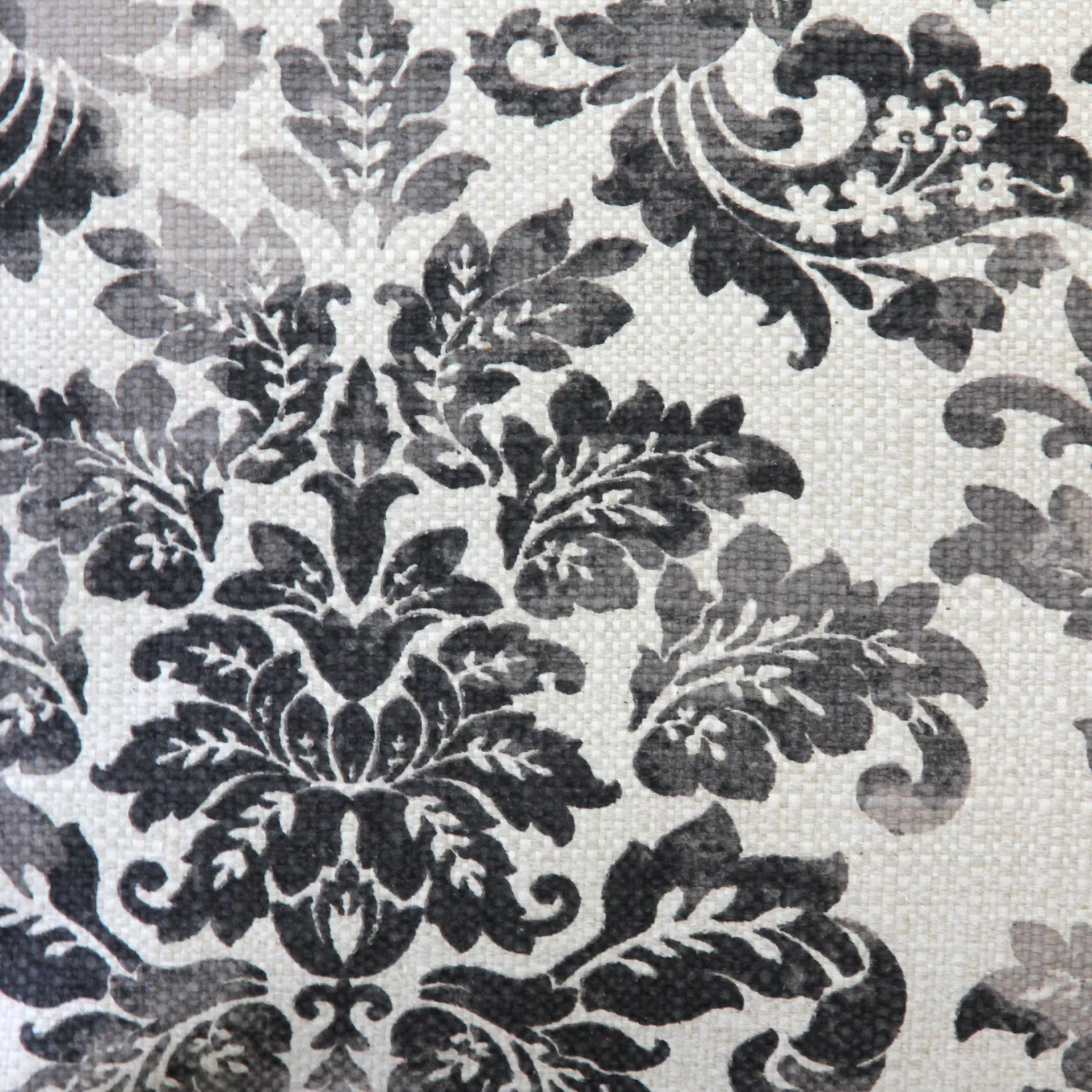Calliope Gray Damask Pattern Throw Pillow 12x20