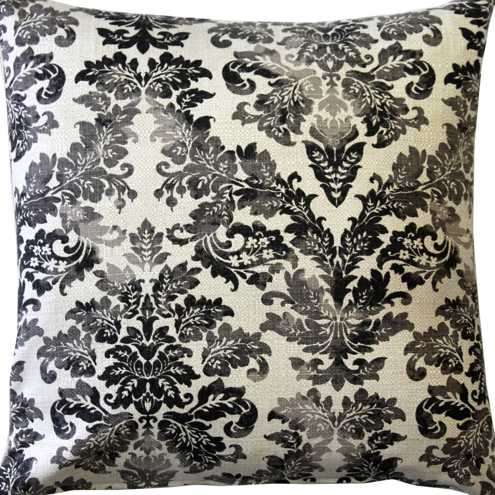Calliope Gray Damask Pattern Throw Pillow 20x20