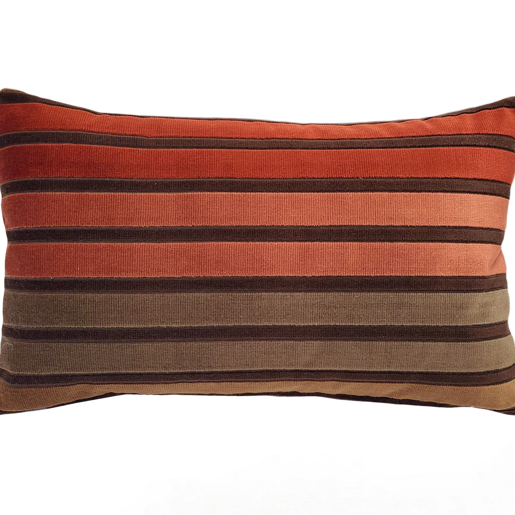 Canyon Stripes Textured Velvet Throw Pillow 12x20