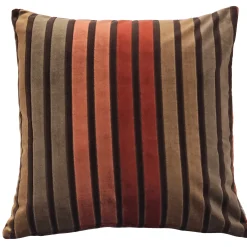Canyon Stripes Textured Velvet Throw Pillow 20x20
