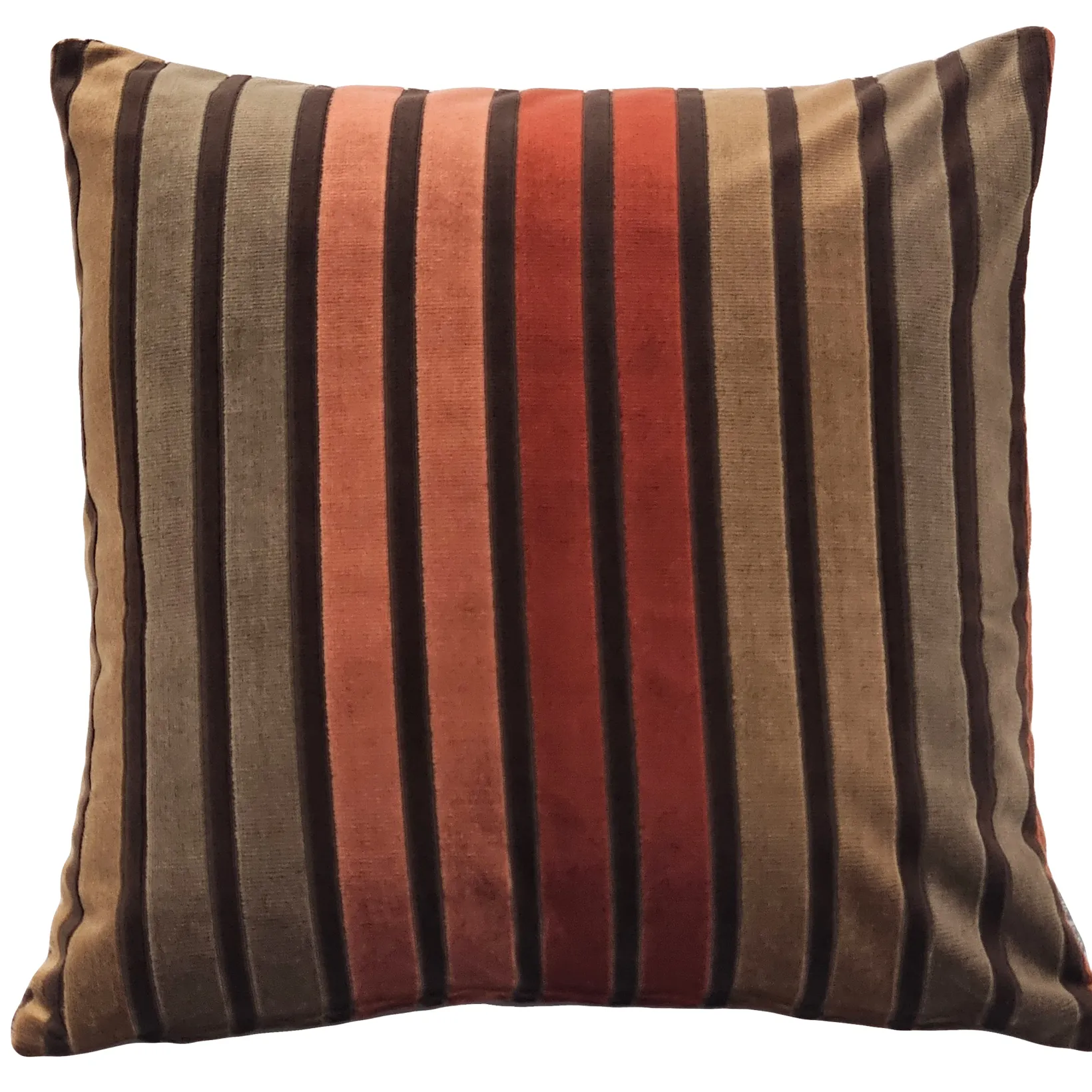 Canyon Stripes Textured Velvet Throw Pillow 20x20