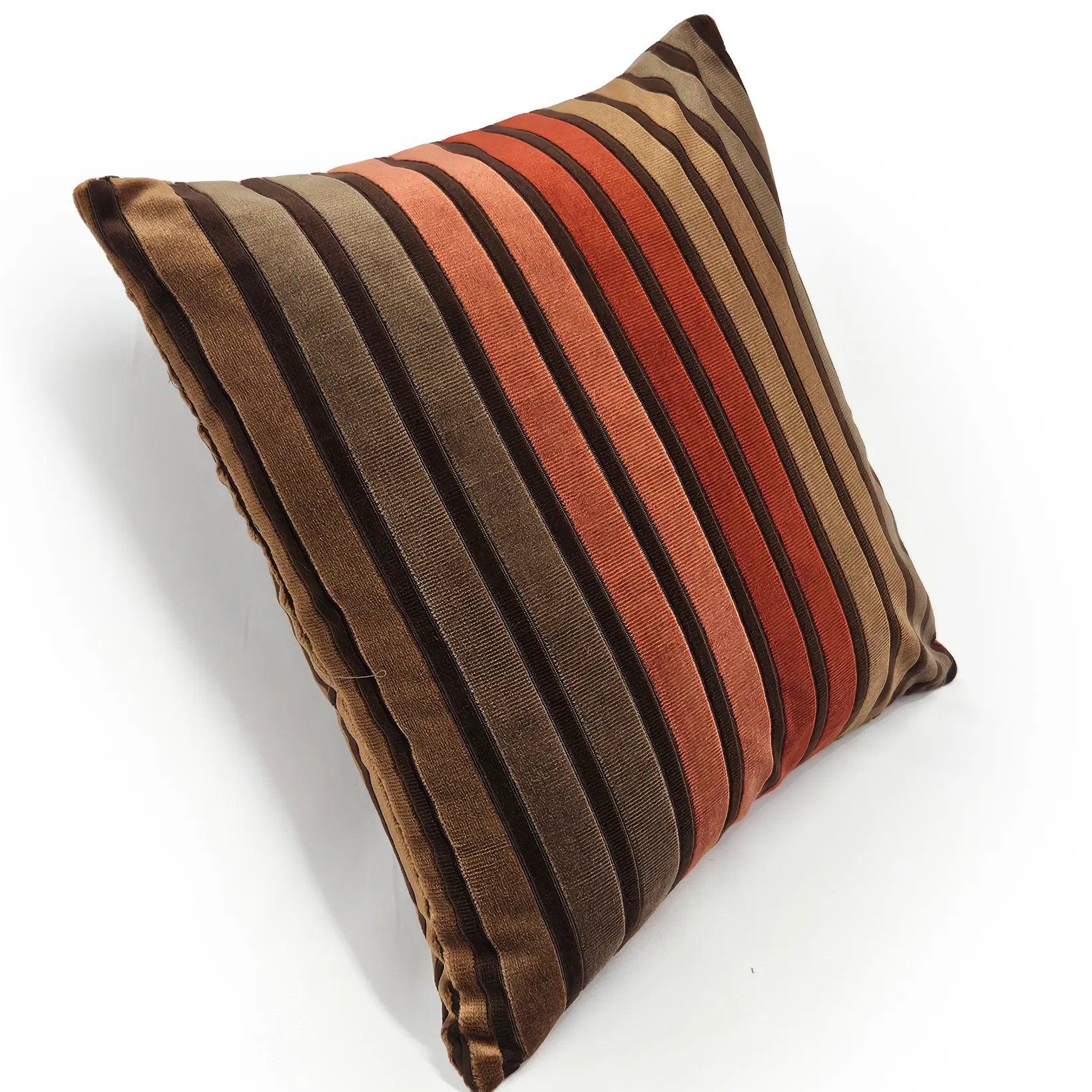 Canyon Stripes Textured Velvet Throw Pillow 20x20