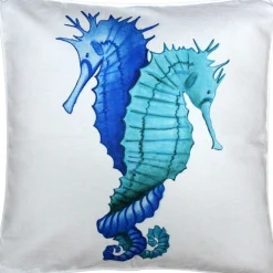 Capri Entwined Seahorses Throw Pillow 20x20