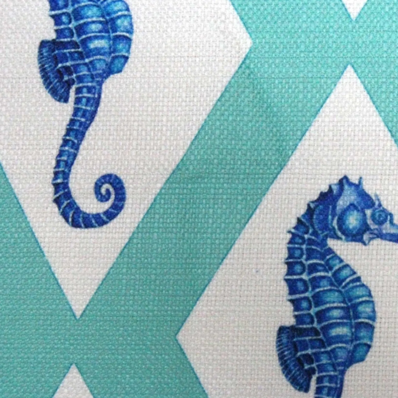 Capri Turquoise Argyle Seahorse Throw Pillow 20x20