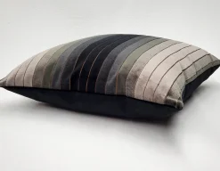 Carbon Stripes Textured Velvet Throw Pillow 20x20