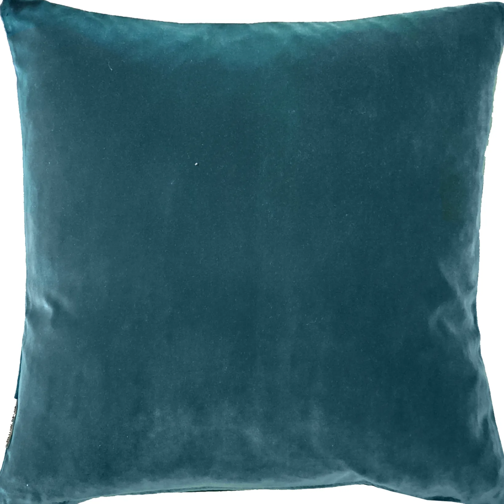 Castello Teal Blue Velvet Throw Pillow 17x17