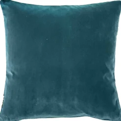 Castello Teal Blue Velvet Throw Pillow 20x20