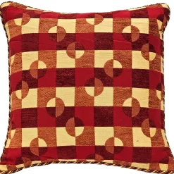 Checkers Red and Yellow Throw Pillow 17x17