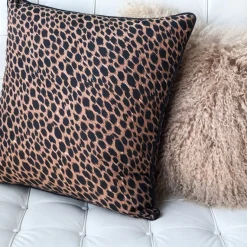 Cheetah Print Cotton Large Throw Pillow