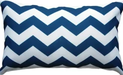 Chevron Bold Blue Throw Pillow 12x19