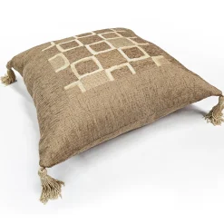 Coffee Cubes Tassel Throw Pillow 17x17