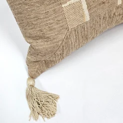 Coffee Cubes Tassel Throw Pillow 17x17
