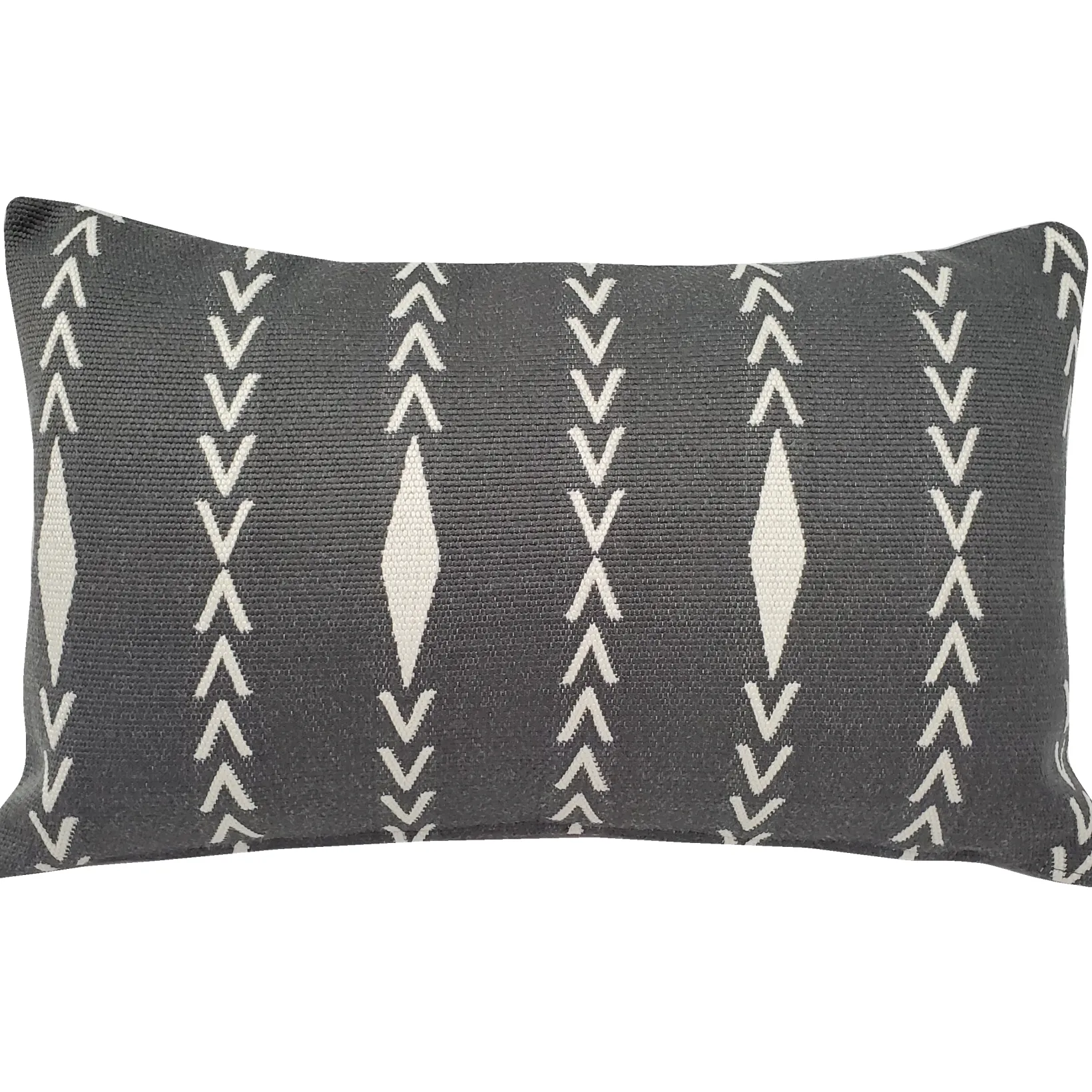 Diamond Ray Charcoal Gray Throw Pillow 12x20