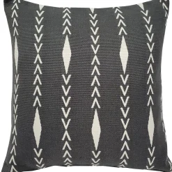 Diamond Ray Charcoal Gray Throw Pillow 20x20
