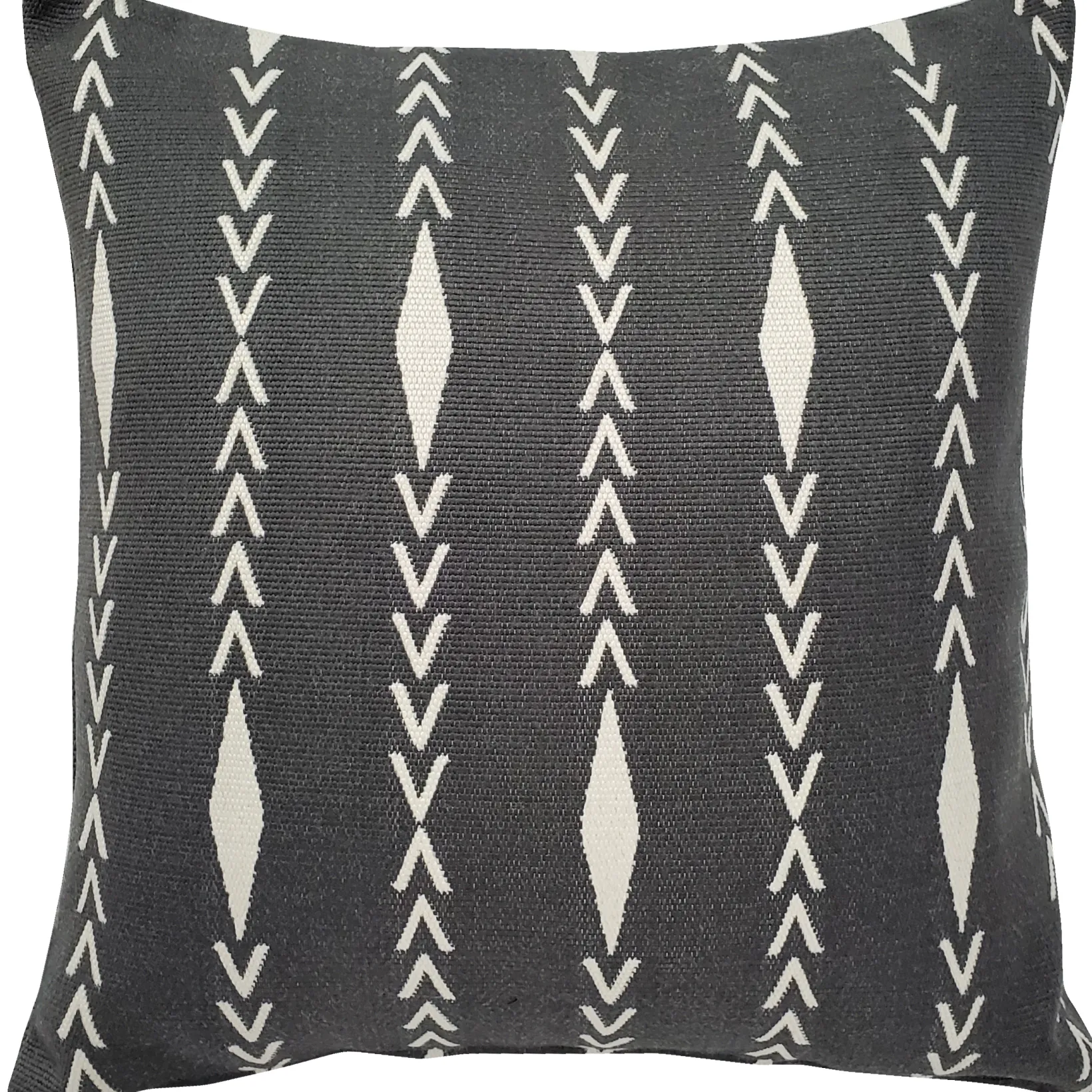 Diamond Ray Charcoal Gray Throw Pillow 20x20