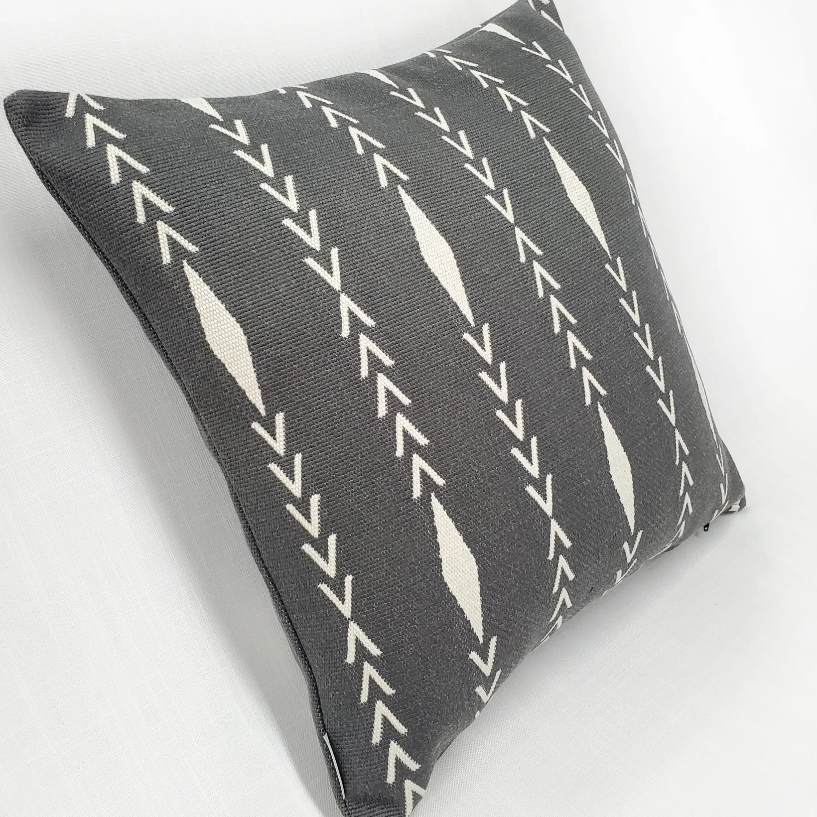 Diamond Ray Charcoal Gray Throw Pillow 20x20