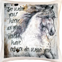 Do Unto Your Horse Stallion Throw Pillow 17x17