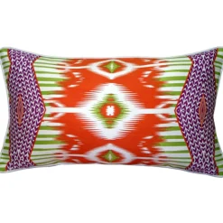 Electric Ikat Orange 15x27 Throw Pillow