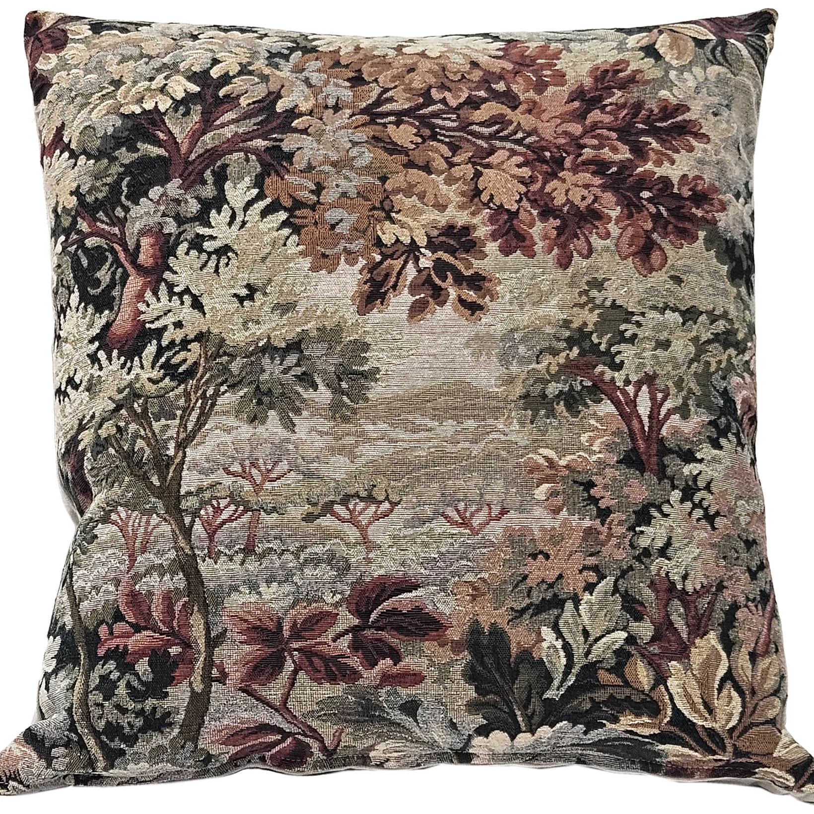 Elm Forest Russet Tapestry Throw Pillow 21x21
