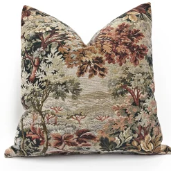 Elm Forest Russet Tapestry Throw Pillow 21x21