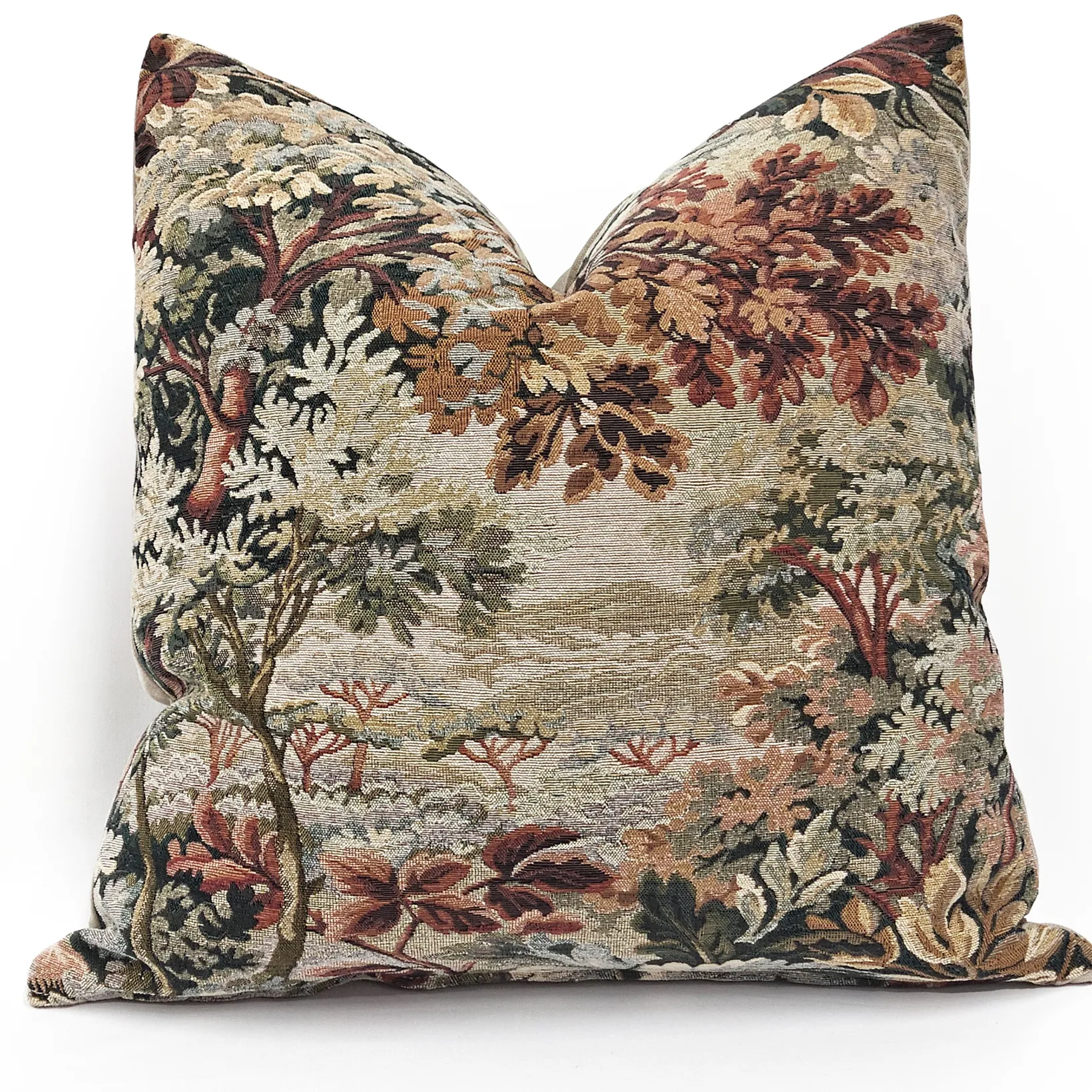 Elm Forest Russet Tapestry Throw Pillow 21x21