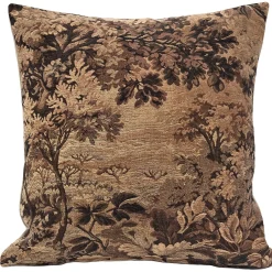 Elm Forest Sepia Tapestry Throw Pillow 21x21