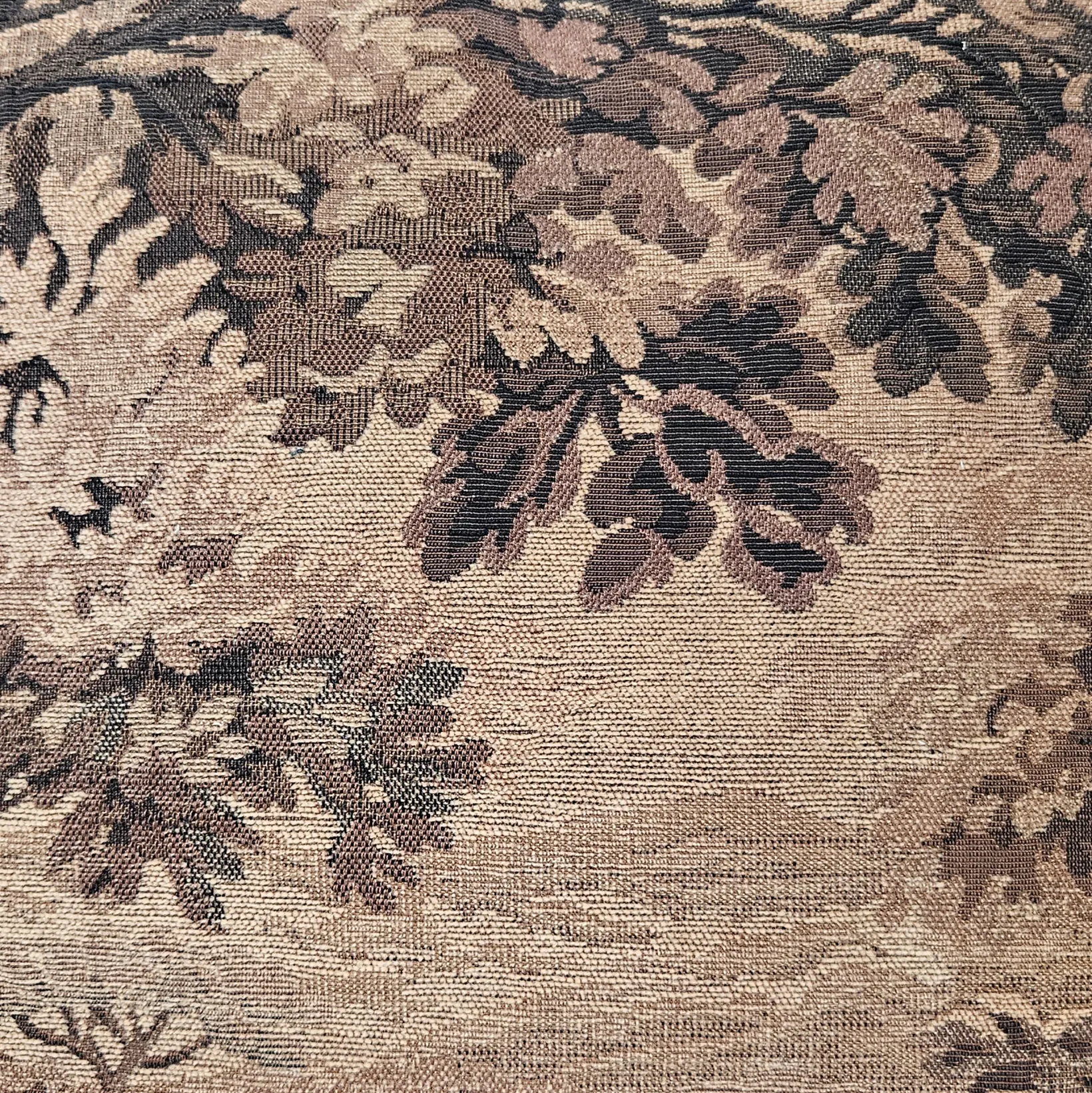 Elm Forest Sepia Tapestry Throw Pillow 21x21
