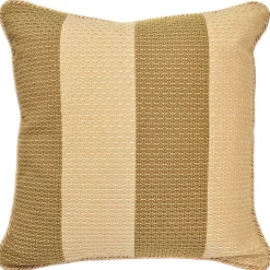 Esther Tan and Brown Striped Pillow 16x16