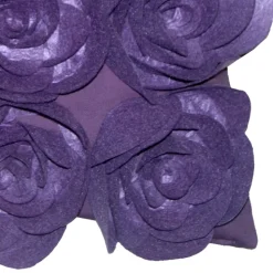 Felt Flowers in Purple 17x17 Throw Pillow