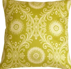 Filigree Green 17x17 Throw Pillow