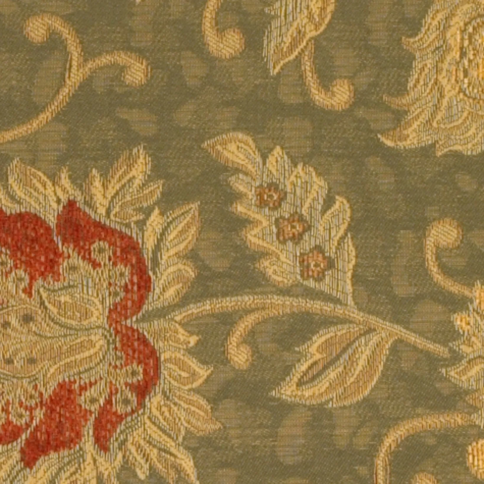 Floral Luxury with Piping in Deep Green Accent Pillow